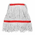 Alpine Industries 1in Head and Tail Bands Loop End 16oz Cotton Mop Head, Red ALP301-01-1R